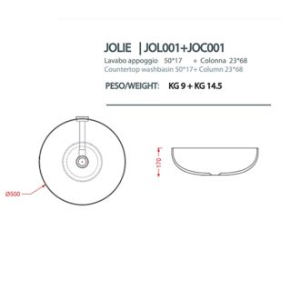 Раковина ArtCeram Jolie JOL001 01 00 белая 50 см
